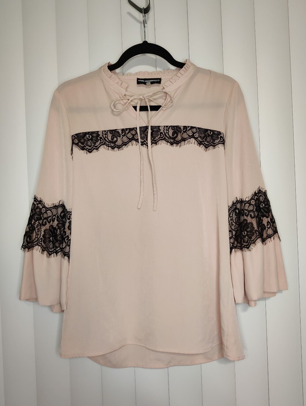 Karl Lagerfeld Bluse Pink Blouse With Lace.